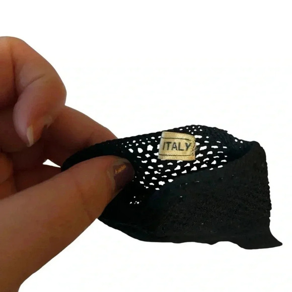 VINTAGE GLOVES ITALIAN MADE FOR CALVONE CROCHETED FISHNET STRETCH l ELEGANT - Picture 2 of 12